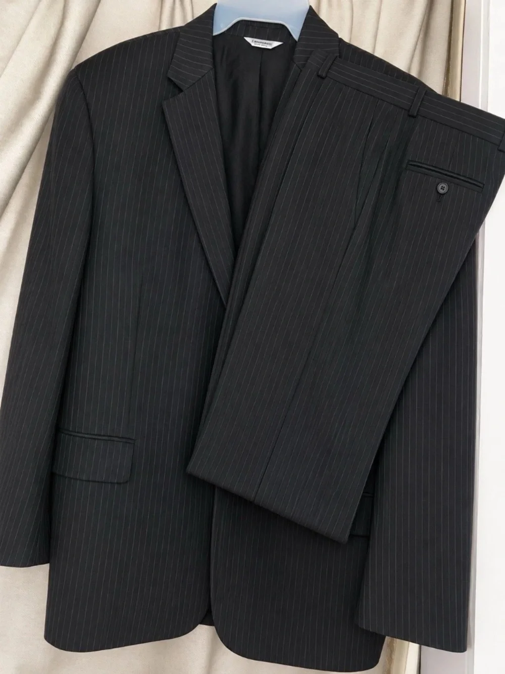 Joseph & Feiss Black Pinstripe Two-Piece Suit